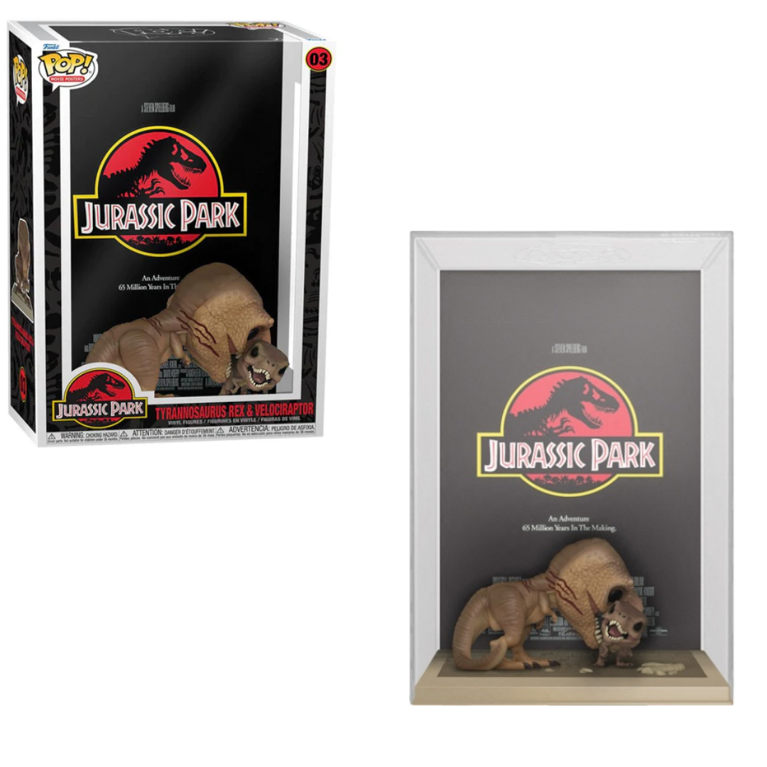 Funko POP! GIANT Poster Jurassic Park #03 Tyrannosaurus Rex and Velociraptor